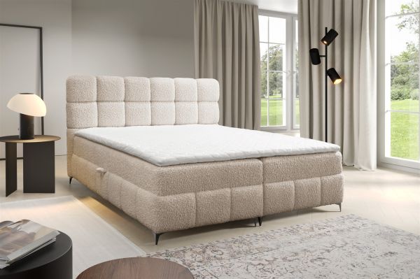 Boxspringbett Bett Schlafzimmerbett SOPHIE 180x200cm Stoff Rolf Beige | Breite: 180 cm | Boxspringbetten | Schlafzimmer