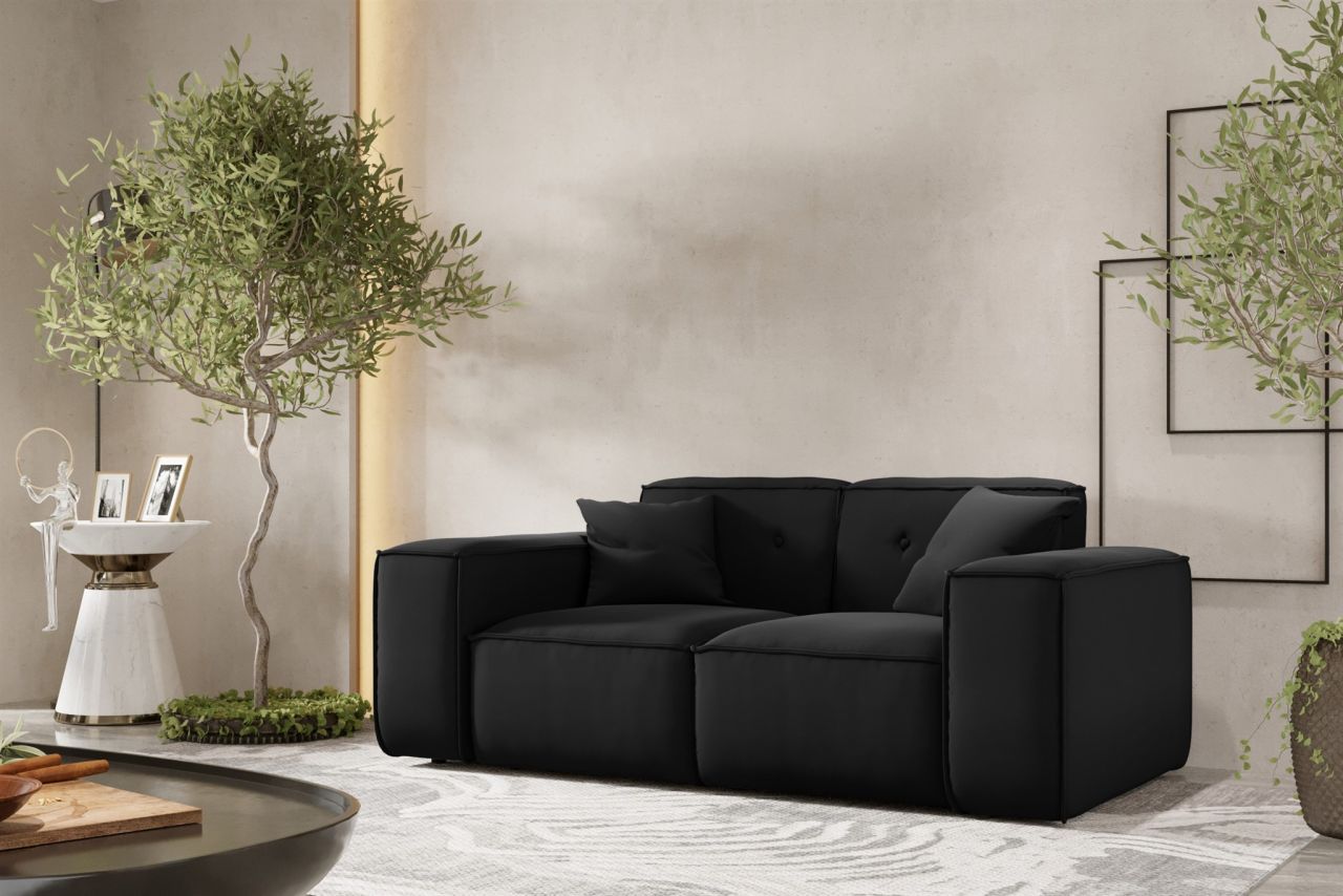 Sofa ersofa CESINA 2-Sitzer in Stoff Opera Velvet Schwarz