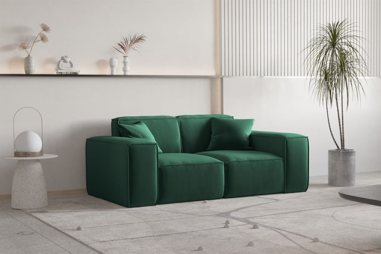 Sofa ersofa CELES PREMIUM 2-Sitzer in Stoff Opera Velvet Grün
