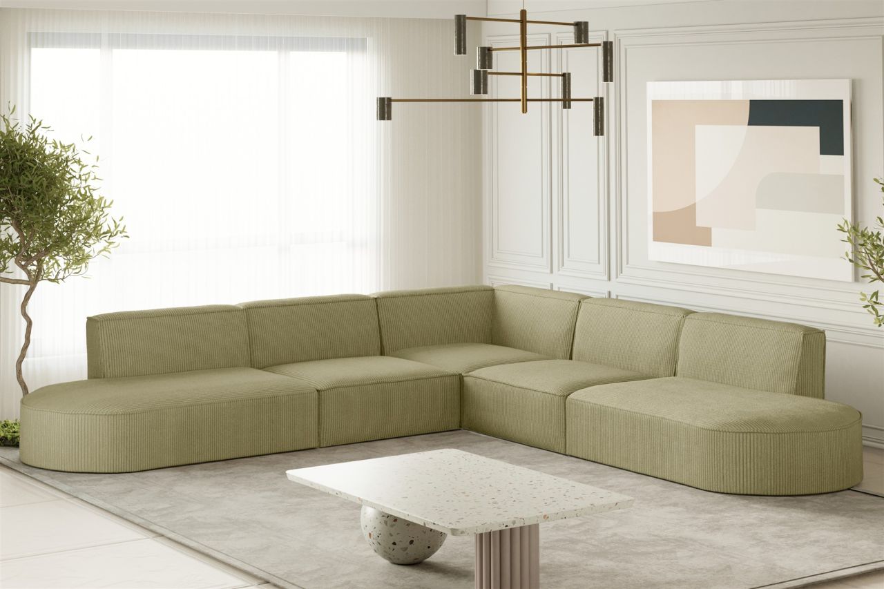 Ecksofa ersofa PALMA Stoff Scala Kiwi Seite Universal