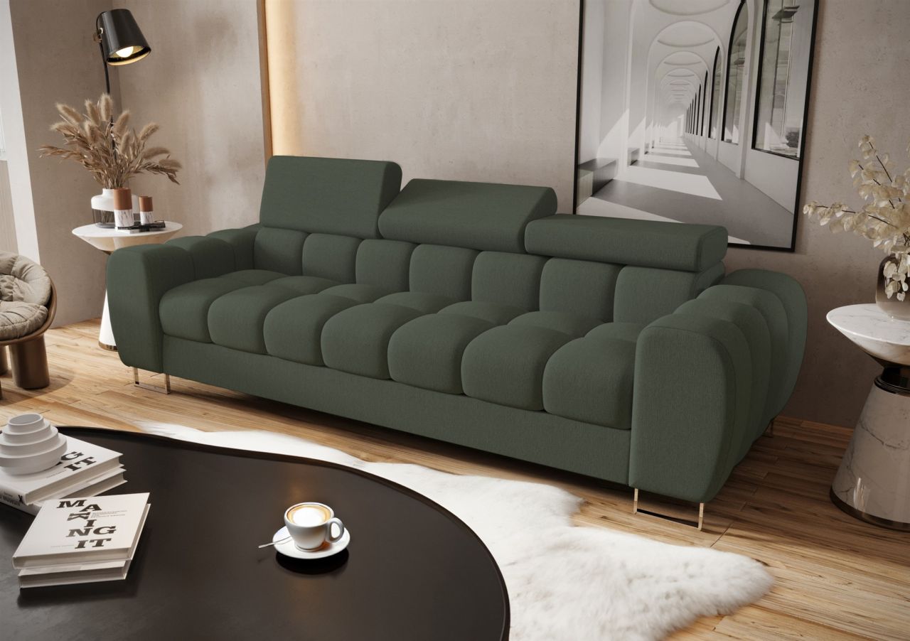 Sofa ersofa BASTIEN 3-Sitzer in Stoff Gemma Grün