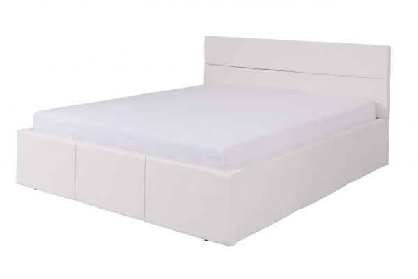 Polsterbett Doppelbett LABRI Komplettset Kunstleder Weiss 160x200cm