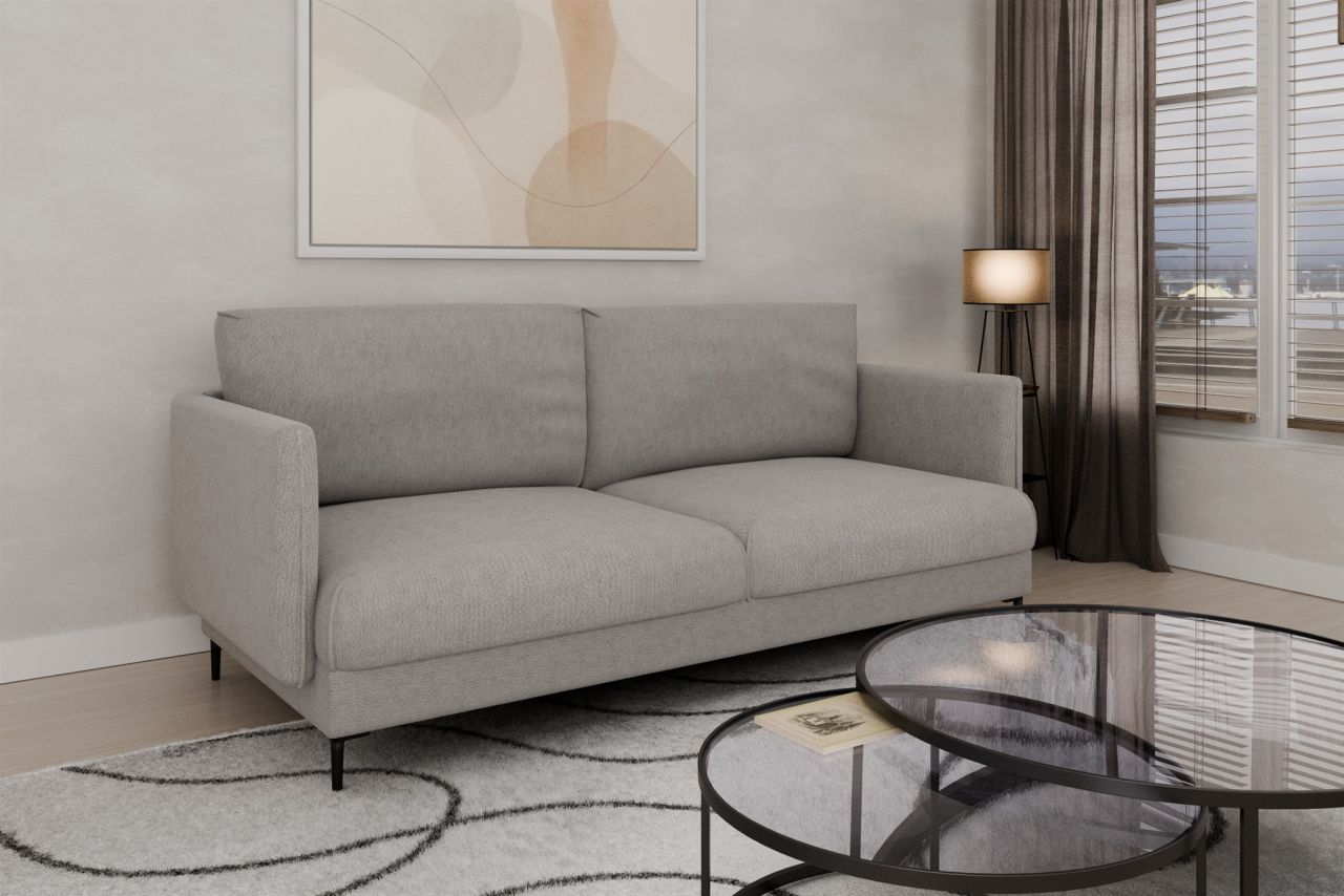 Fun Moebel Grau Sofa Designersofa Helmer 3-Sitzer Stoff Vibe