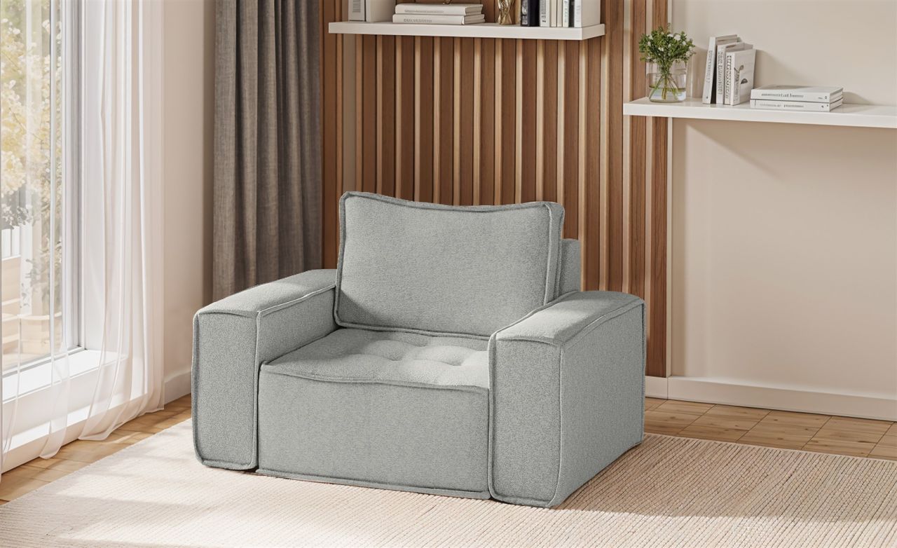 Sessel ersessel SANDE Stoff Alpine Hellgrau