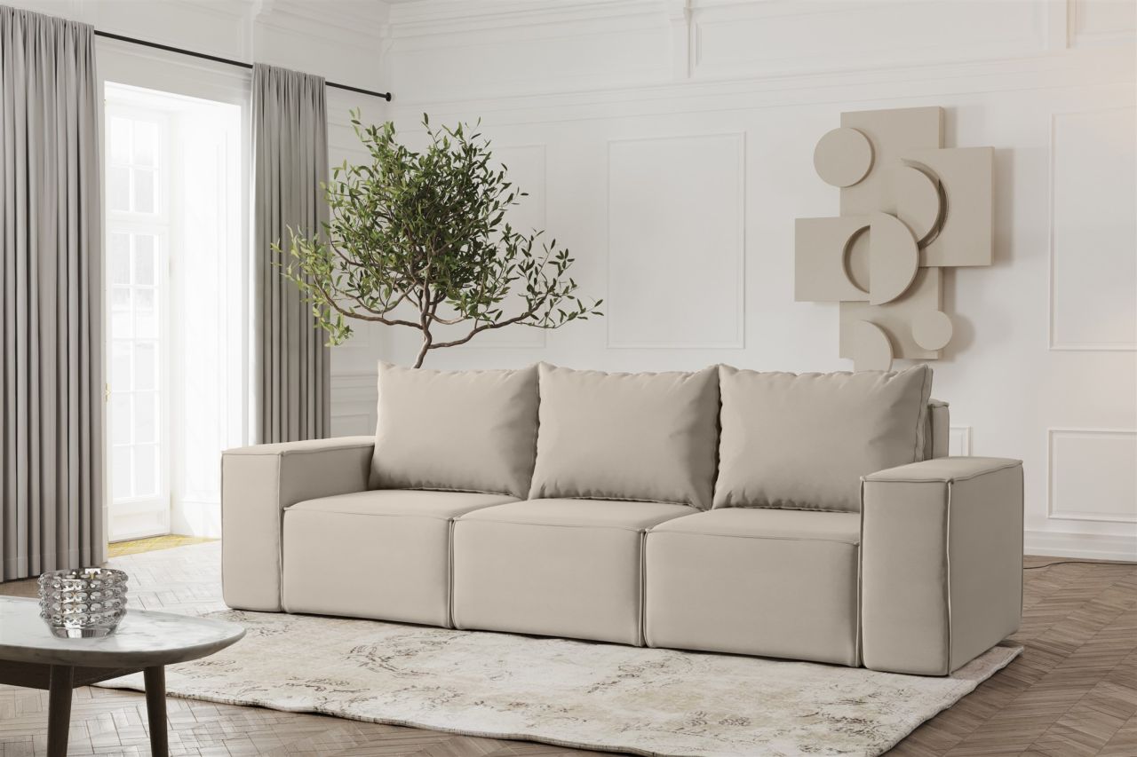 Sofa ersofa ESTELLE 3-Sitzer in Stoff Opera Velvet Pearl