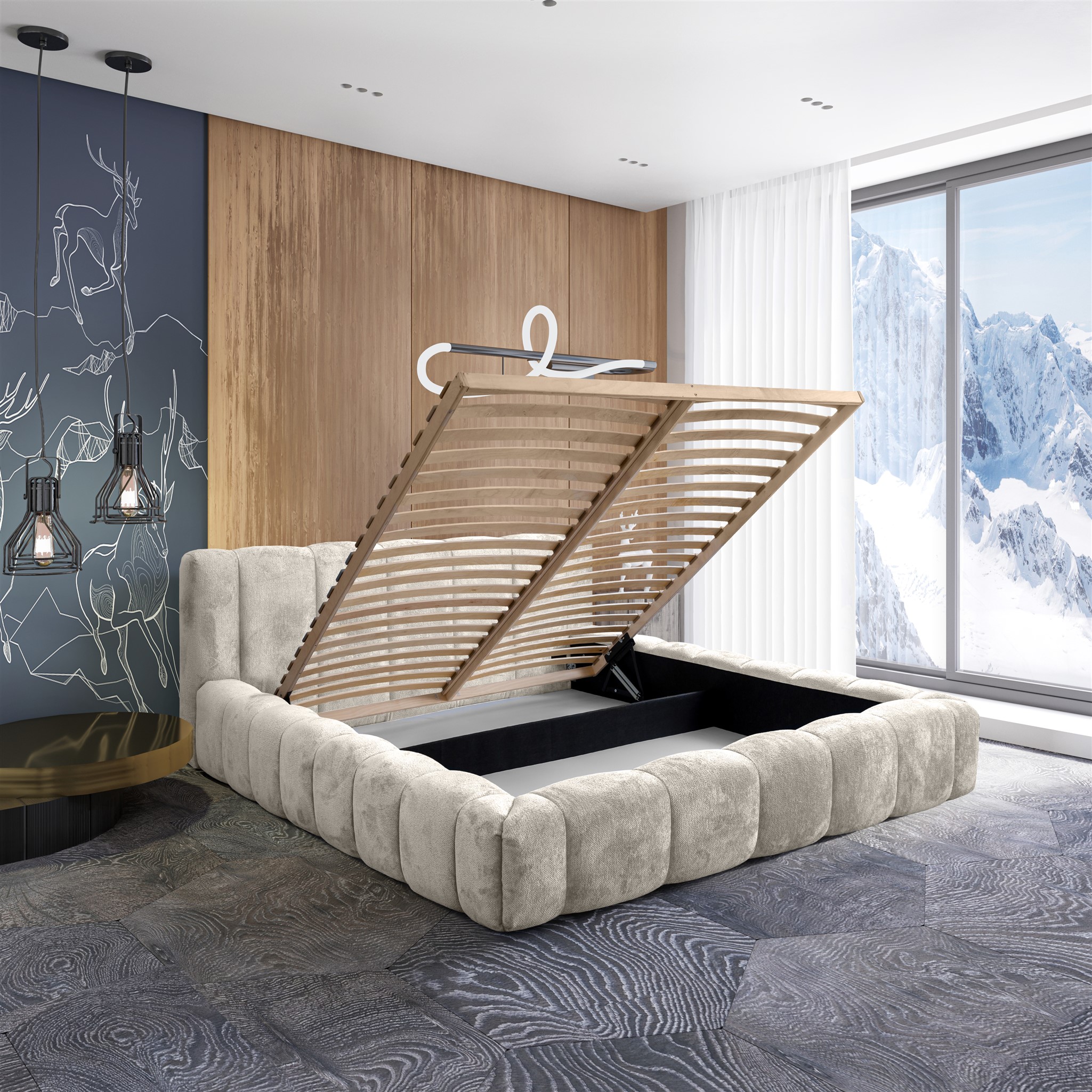 Polsterbett Doppelbett HAILEY 160x200cm Komplettset Stoff Tender Way ...