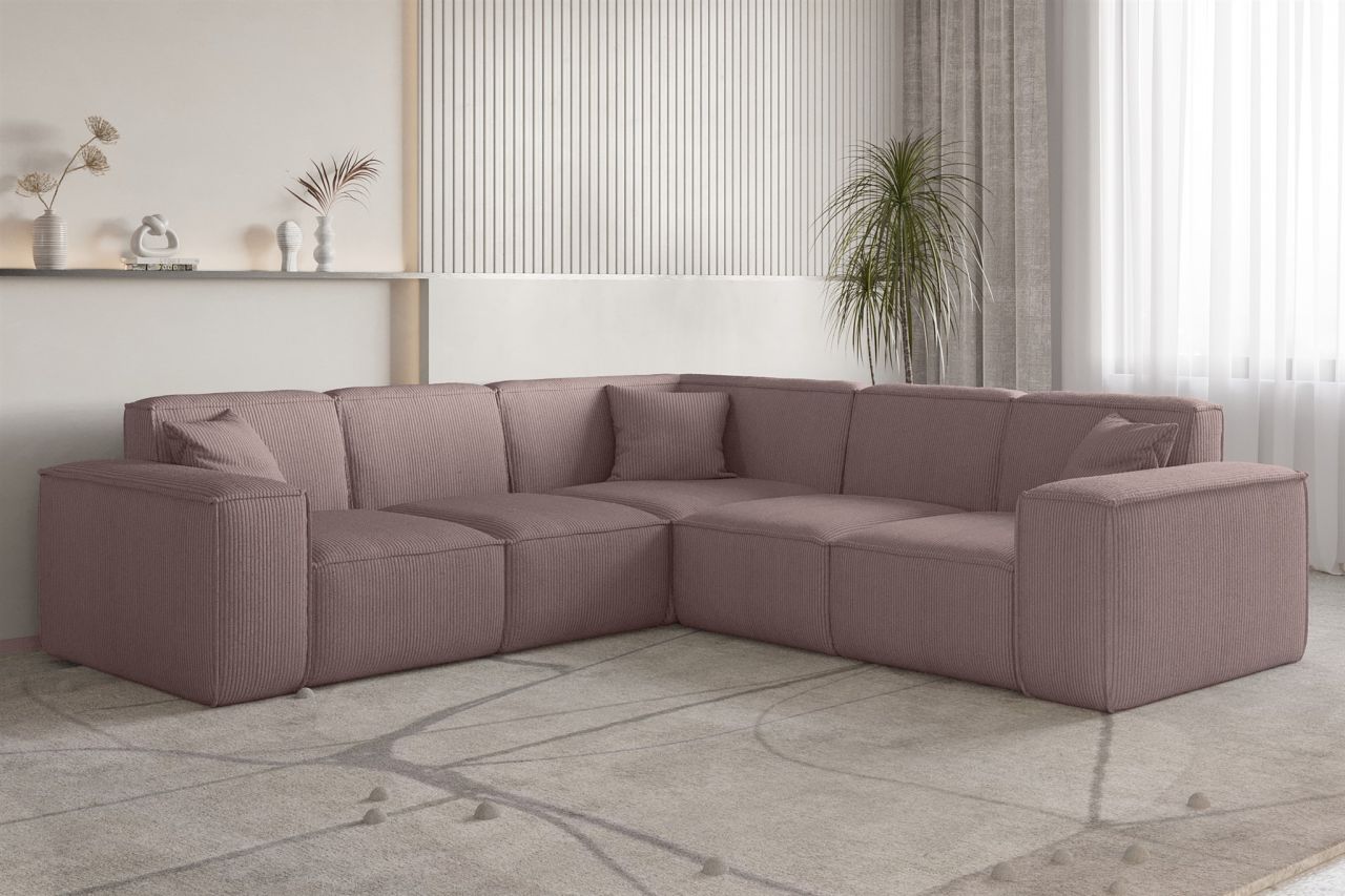 Ecksofa ersofa CELES PREMIUM in Stoff Scala Lavendel Seite Universal