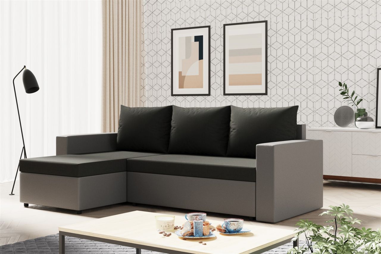 Ecksofa Sofa MERLE mit Schlaffunktion in div. Farbvarianten Ottomane Links