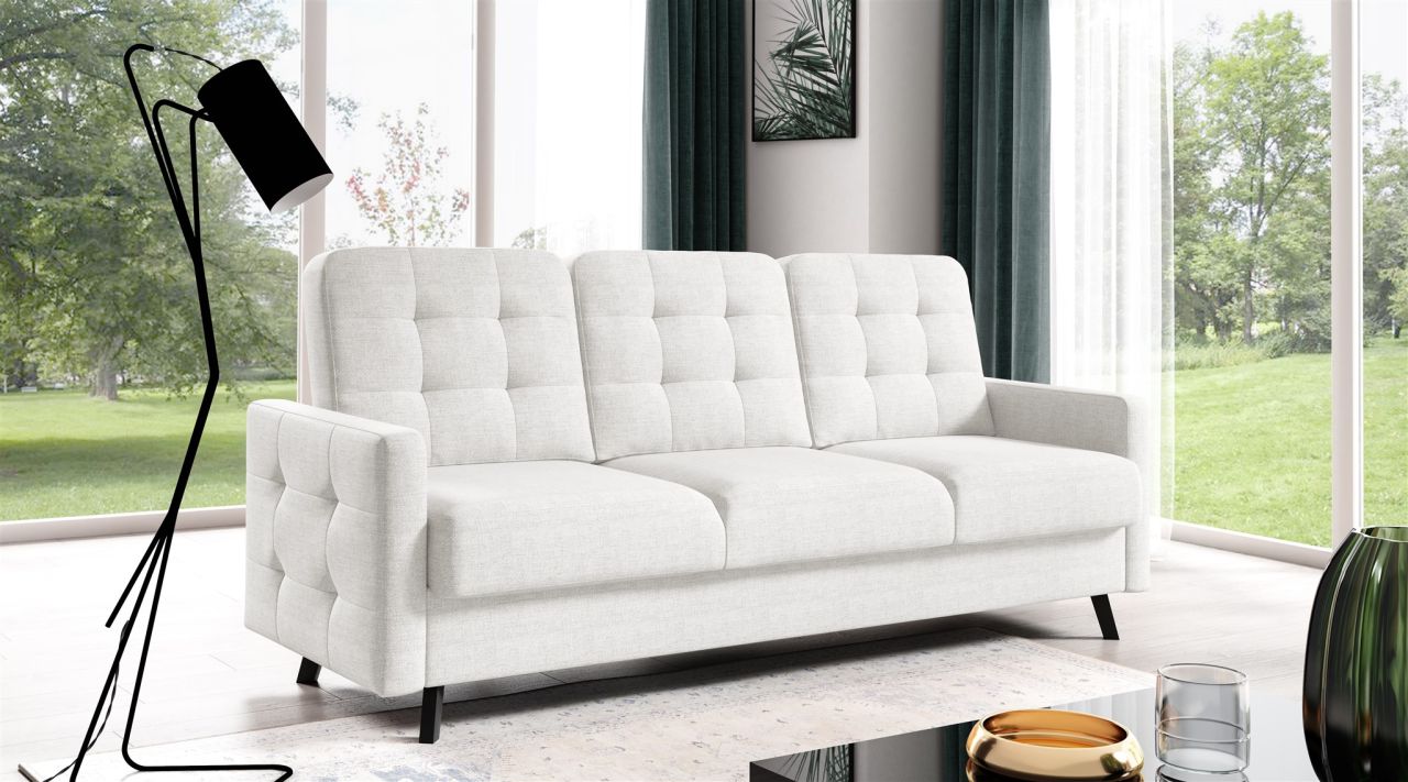 Sofa 3-Sitzer Schlafsofa ersofa GARNET Stoff Luis Creme