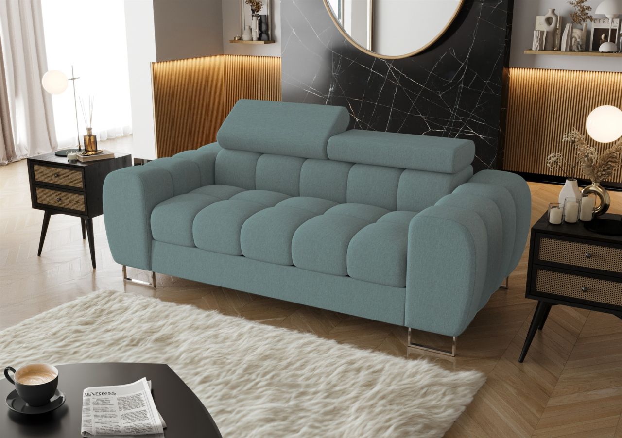 Sofa ersofa BASTIEN 2-Sitzer in Stoff Gemma Türkis