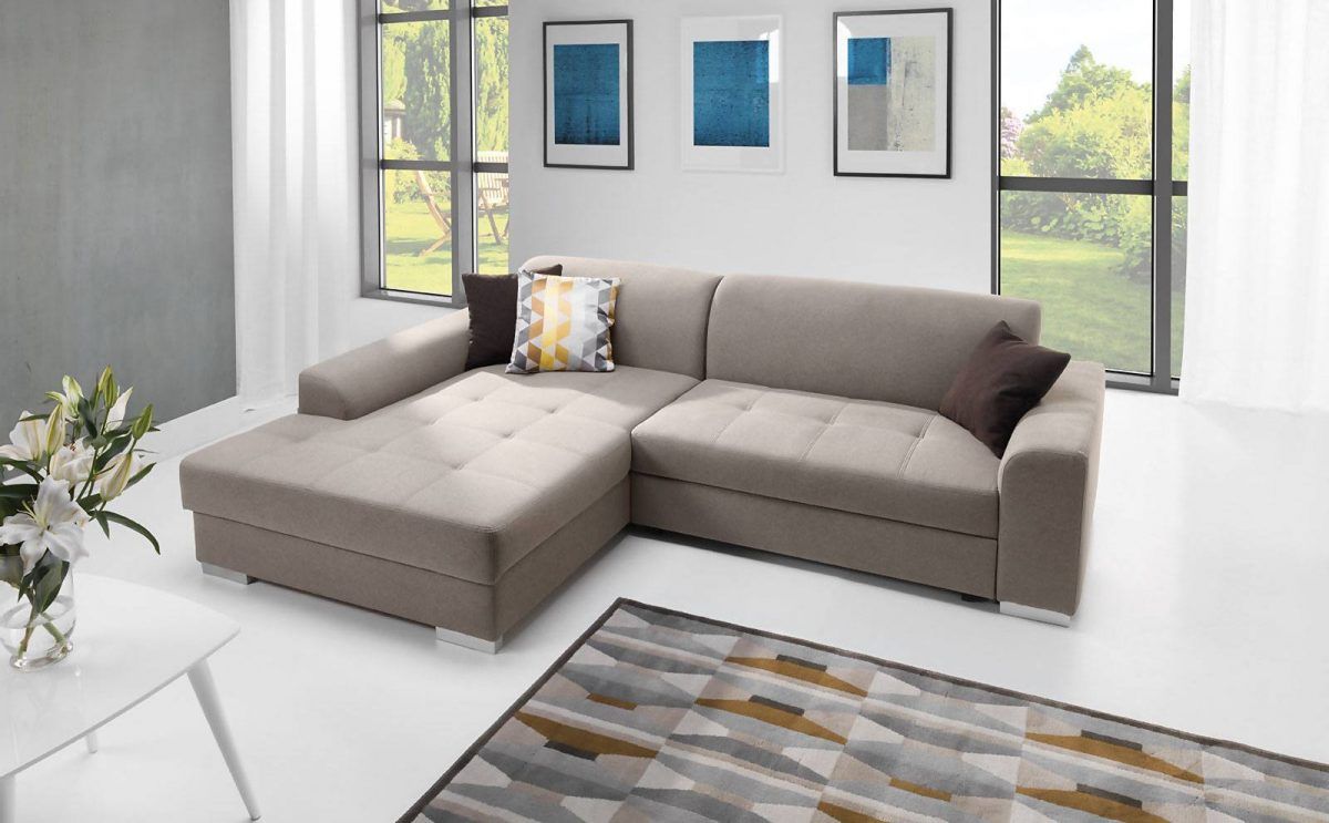 Ecksofa Schlafsofa SPLIT Beige Ottomane Links