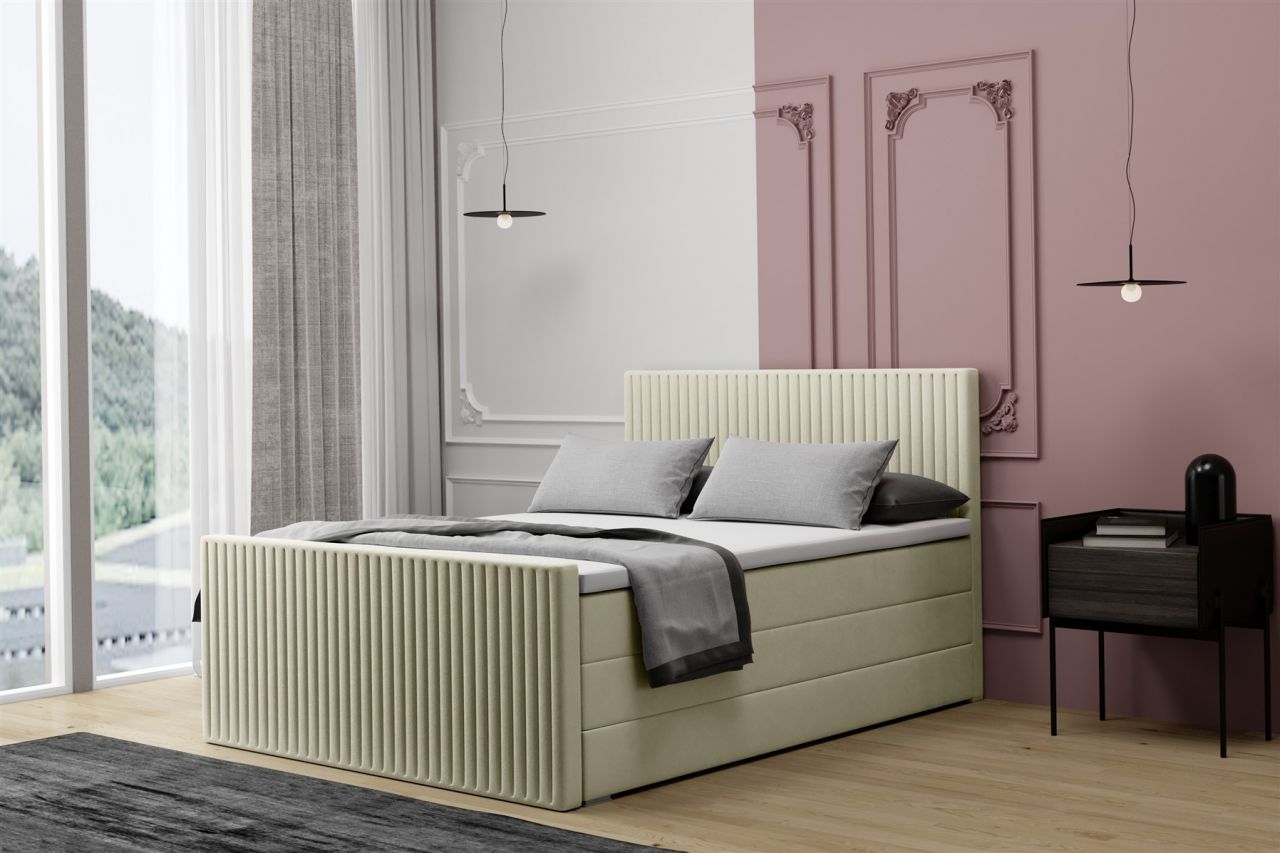 Boxspringbett Schlafzimmerbett MONTY DELUX 120x200cm inkl.Bettkasten