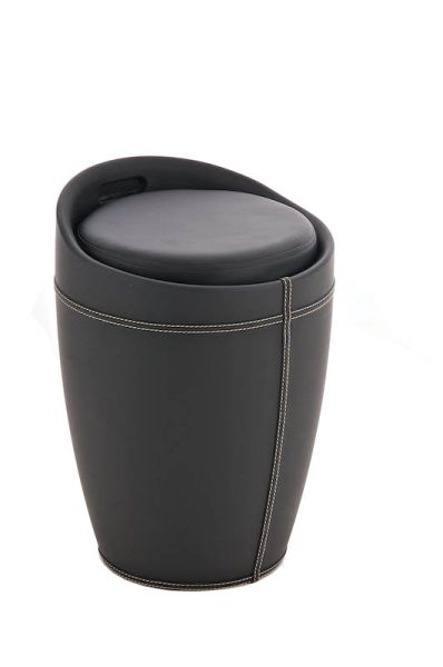 Sitzhocker - Amy - Hocker Sessel Kunstleder Schwarz 30x30 cm