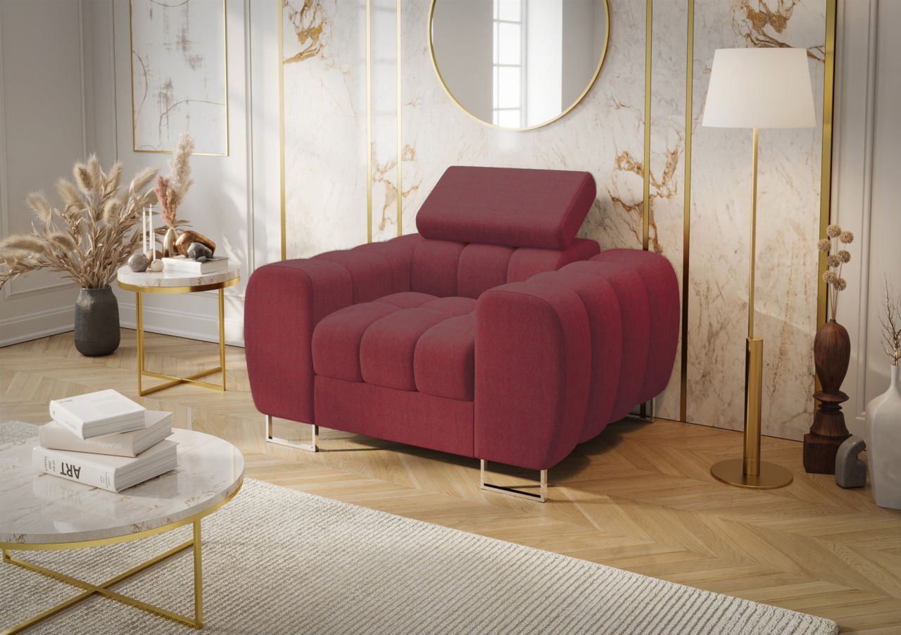 Sessel ersessel BASTIEN in Stoff Gemma Rot