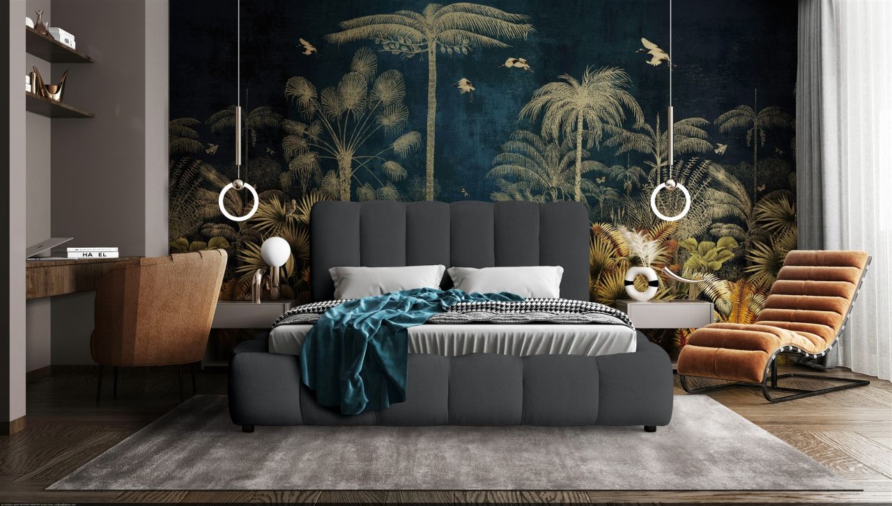 Polsterbett Doppelbett HEDA 160x200cm Komplettset in Stoff Perfect Harmony An...