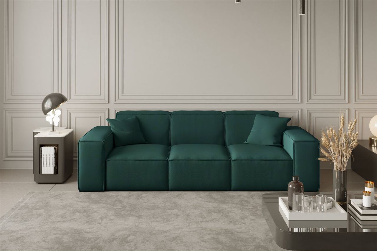 Sofa ersofa CELES 3-Sitzer in Stoff Opera Velvet Opalgrün