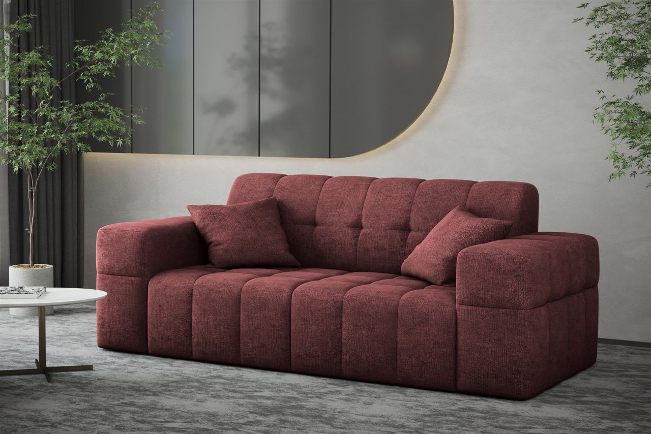 Sofa ersofa NANCY 2-Sitzer in Stoff Perfekt Harmony Bordeauxrot