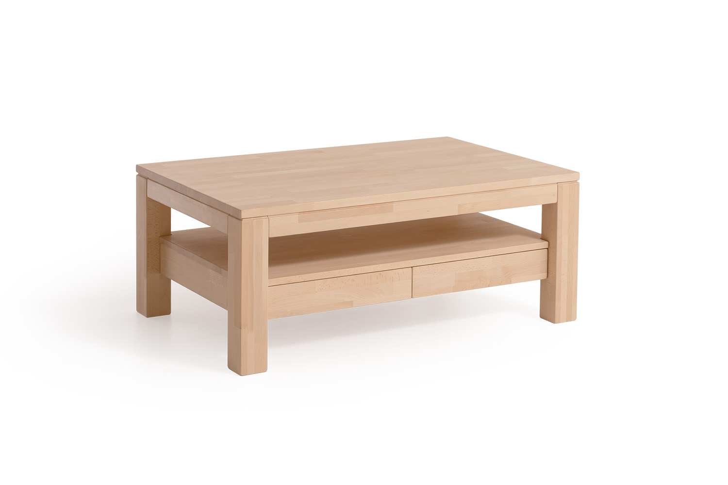 Couchtisch Tisch mit Schublade DINOT Eiche Massivholz 110x70 cm | Massivholz | Couchtische