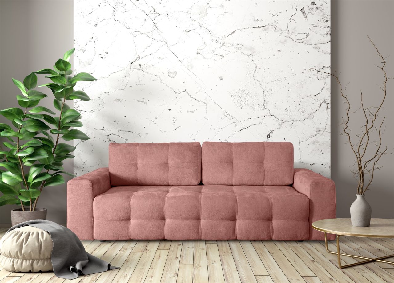 Schlafsofa ersofa Sofa 3-Sitzer ARIELLE in Stoff Perfect Harmony Altrosa