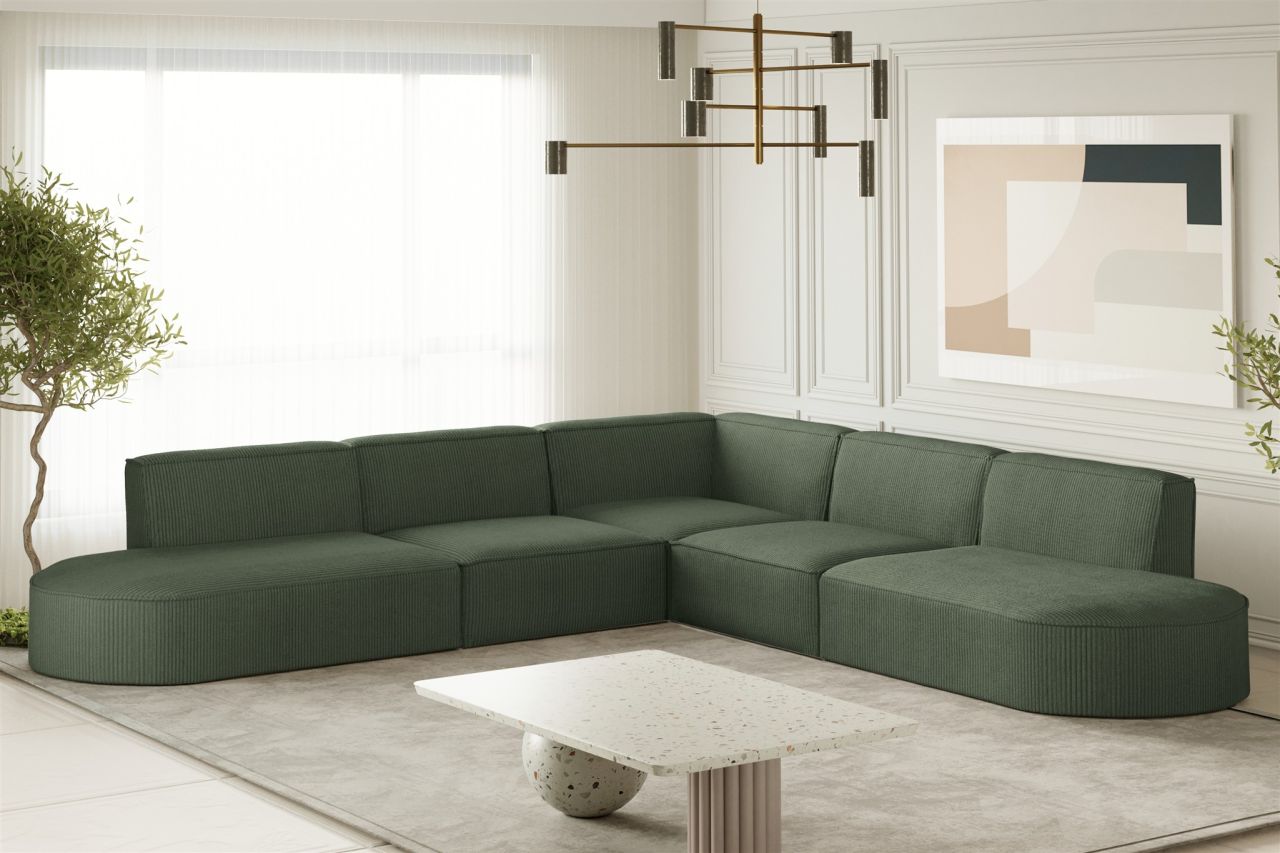 Ecksofa ersofa PALMA Stoff Scala Forest Seite Universal
