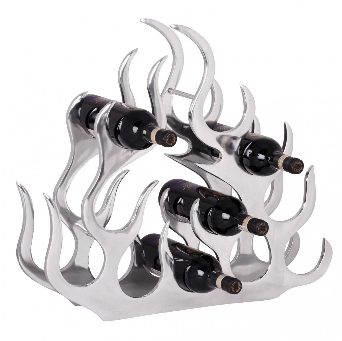 Weinregal  50 cm für 11 Flaschen Aluminium Silber