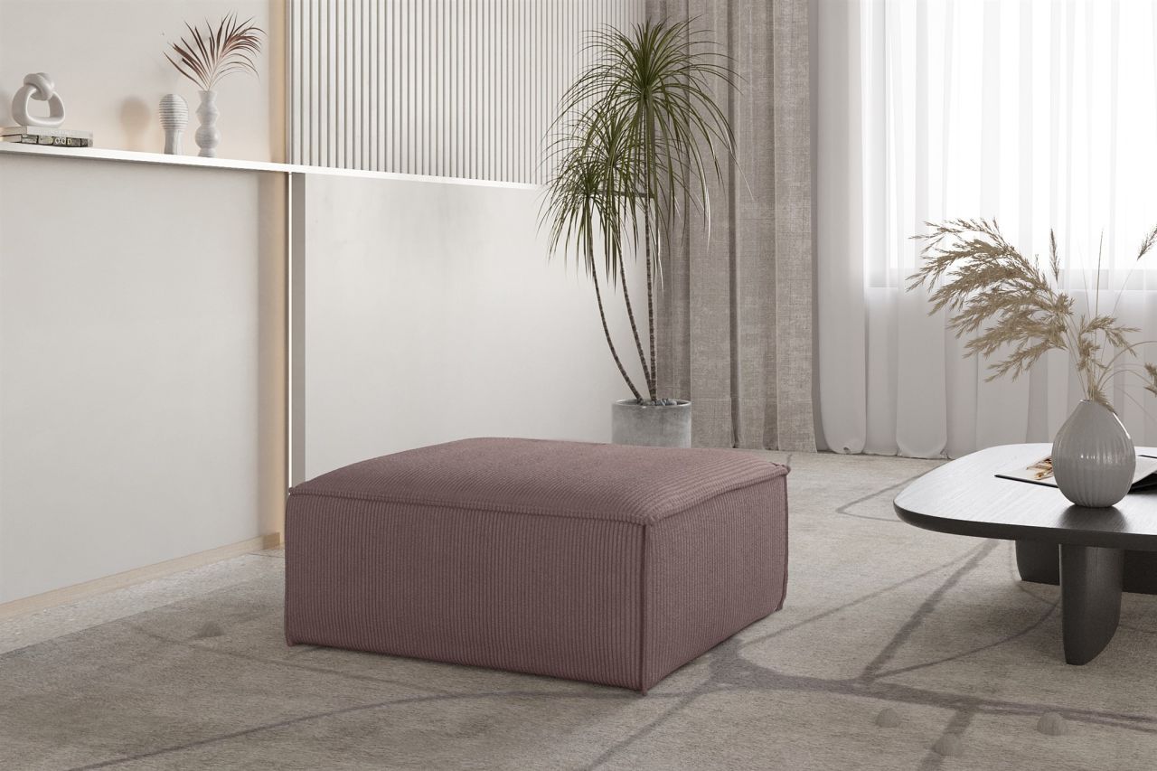 Polsterhocker erhocker CELES PREMIUM 105x105 cm in Stoff Scala Lavendel