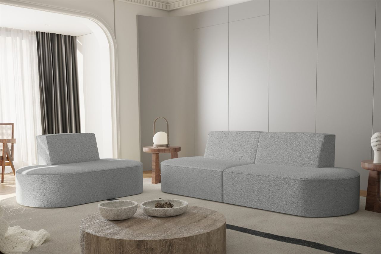 Sofaset ersofa Set 2-1 MILOT in Stoff Ascot Bukla Grau