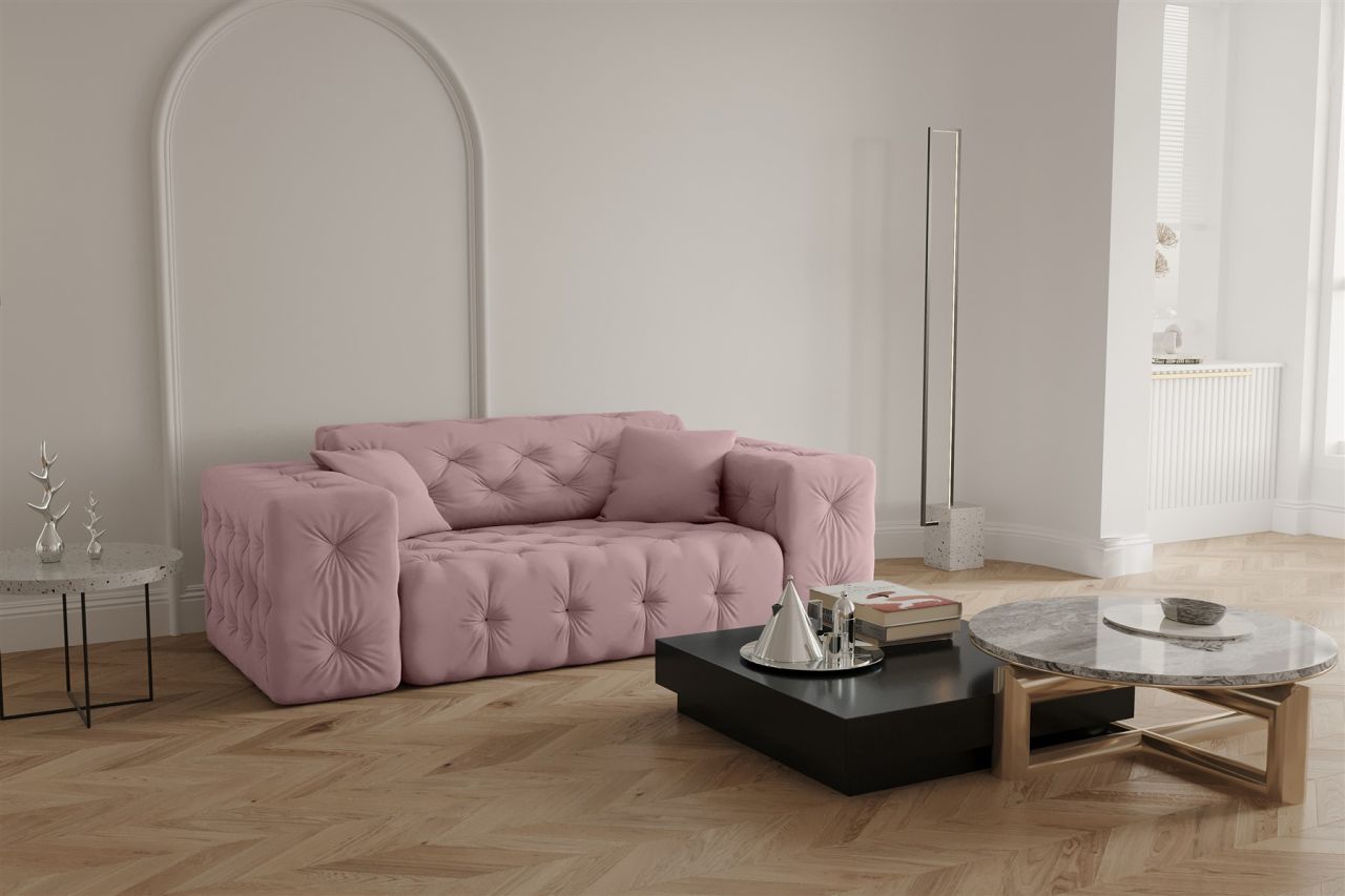 Sofa ersofa CHANTAL 2-Sitzer in Stoff Opera Velvet Pink
