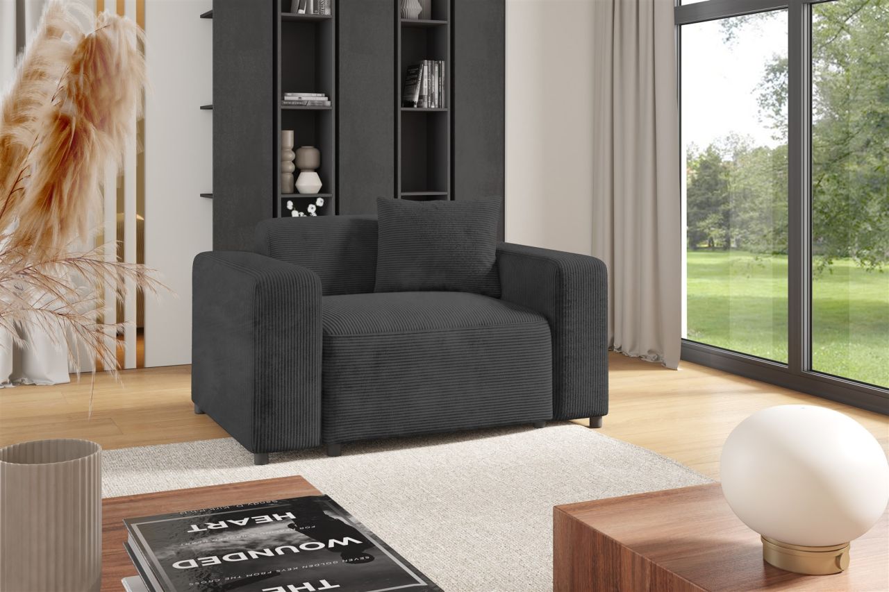 Sessel ersessel MEGAN in Stoff Poso Dunkelgrau