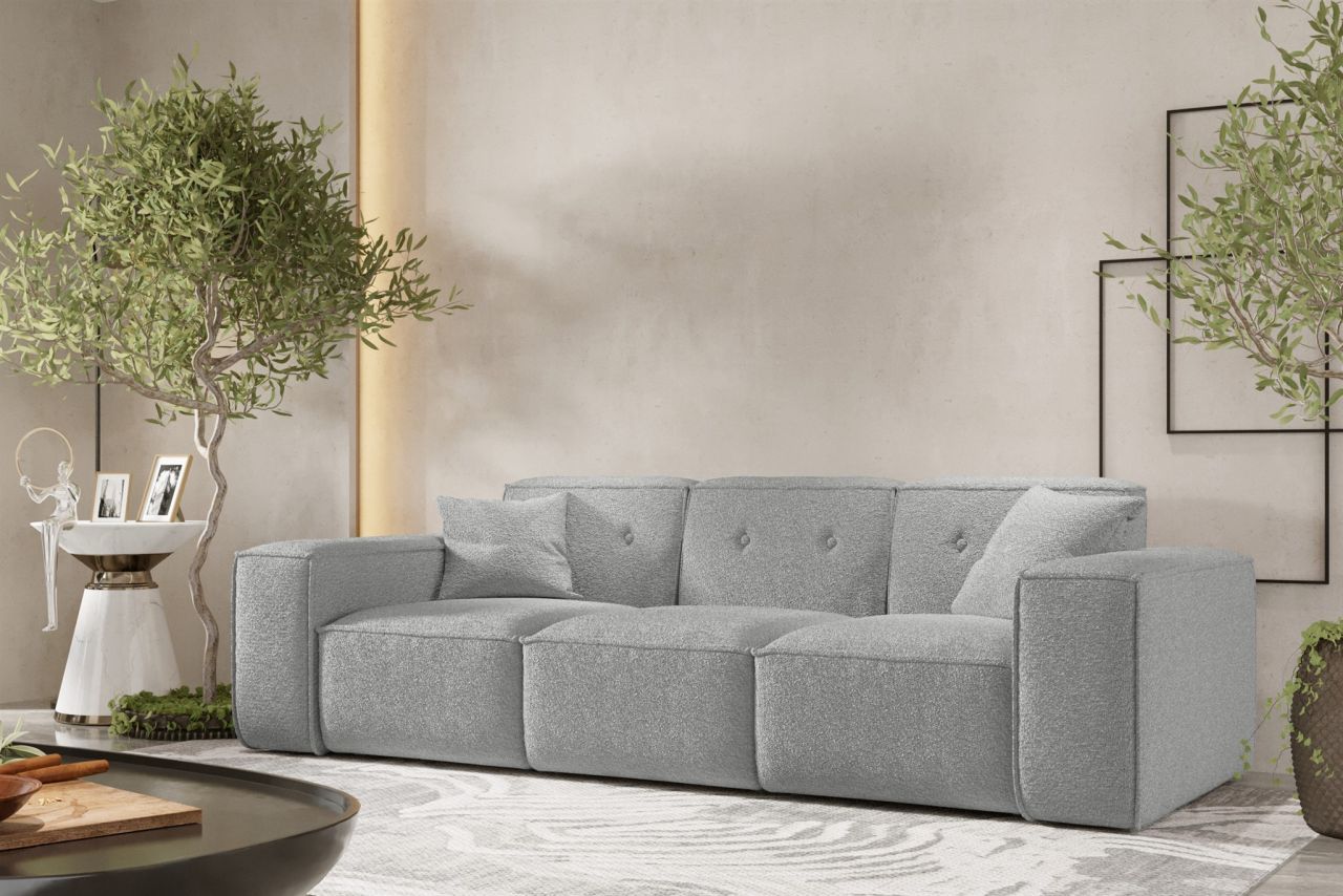 Sofa ersofa CESINA 3-Sitzer in Stoff Ascot Bukla Grau