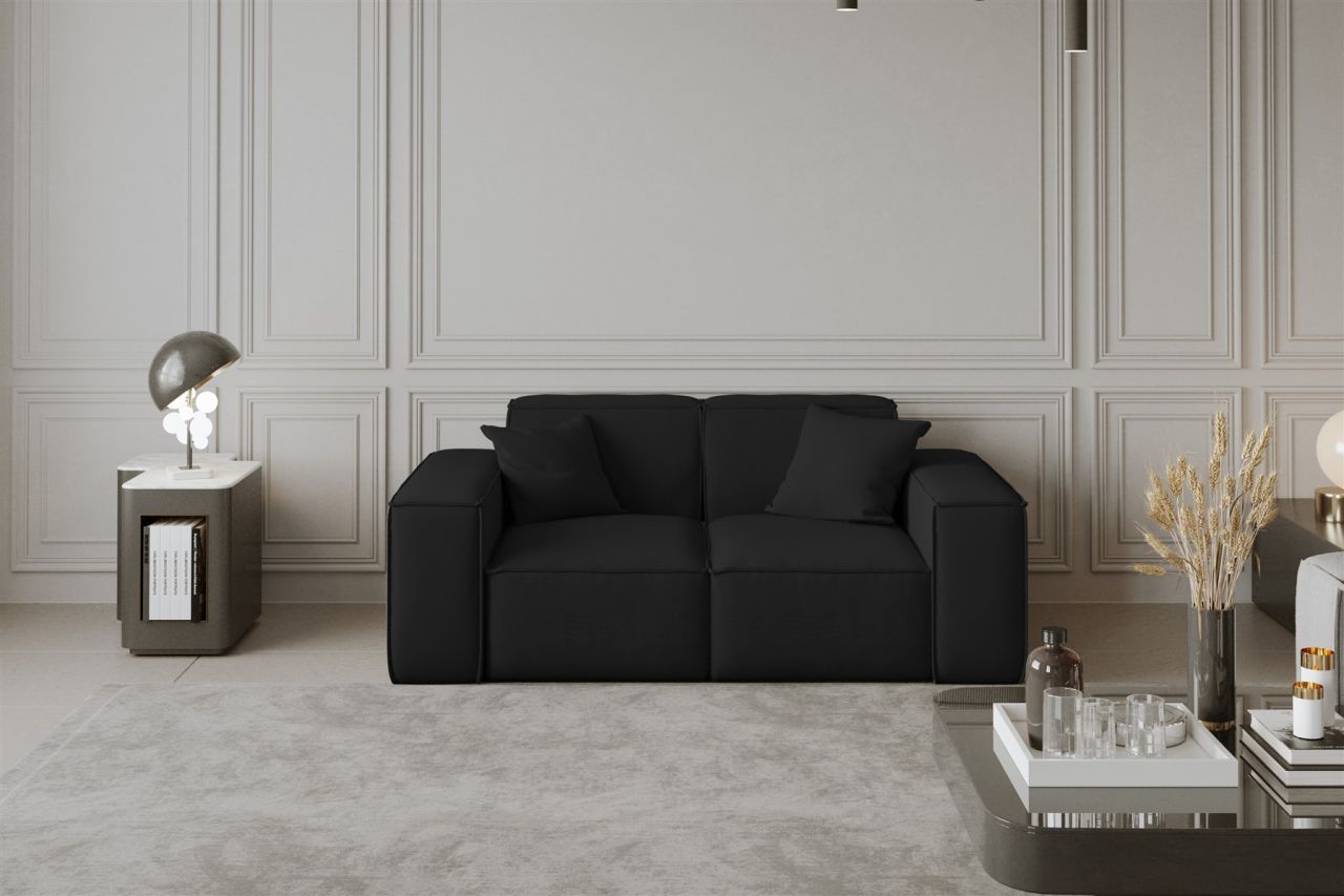 Sofa ersofa CELES 2-Sitzer in Stoff Opera Velvet Schwarz