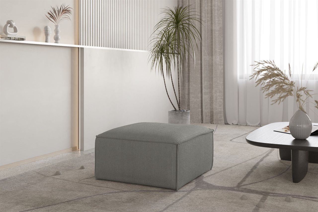 Polsterhocker erhocker CELES PREMIUM 65x65 cm in Stoff Scala Grau