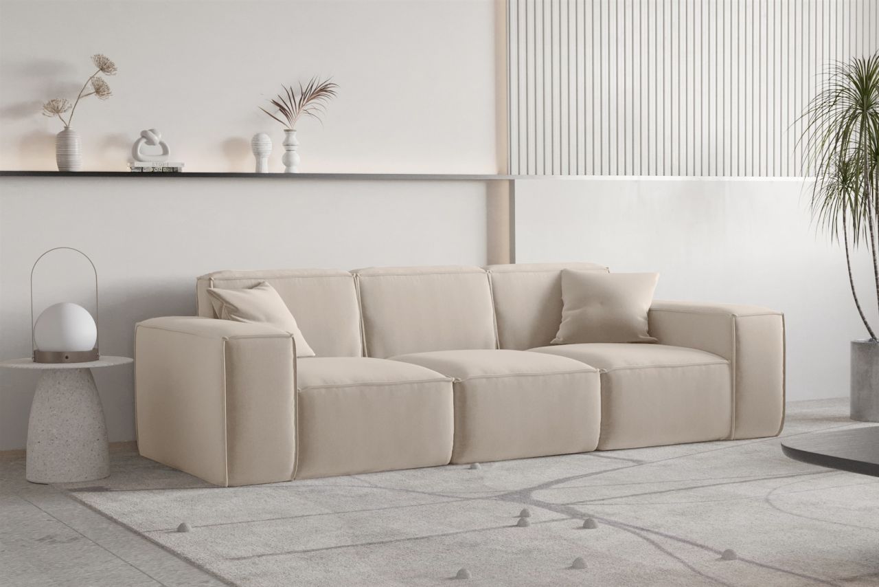 Sofa ersofa CELES PREMIUM 3-Sitzer in Stoff Opera Velvet Sand