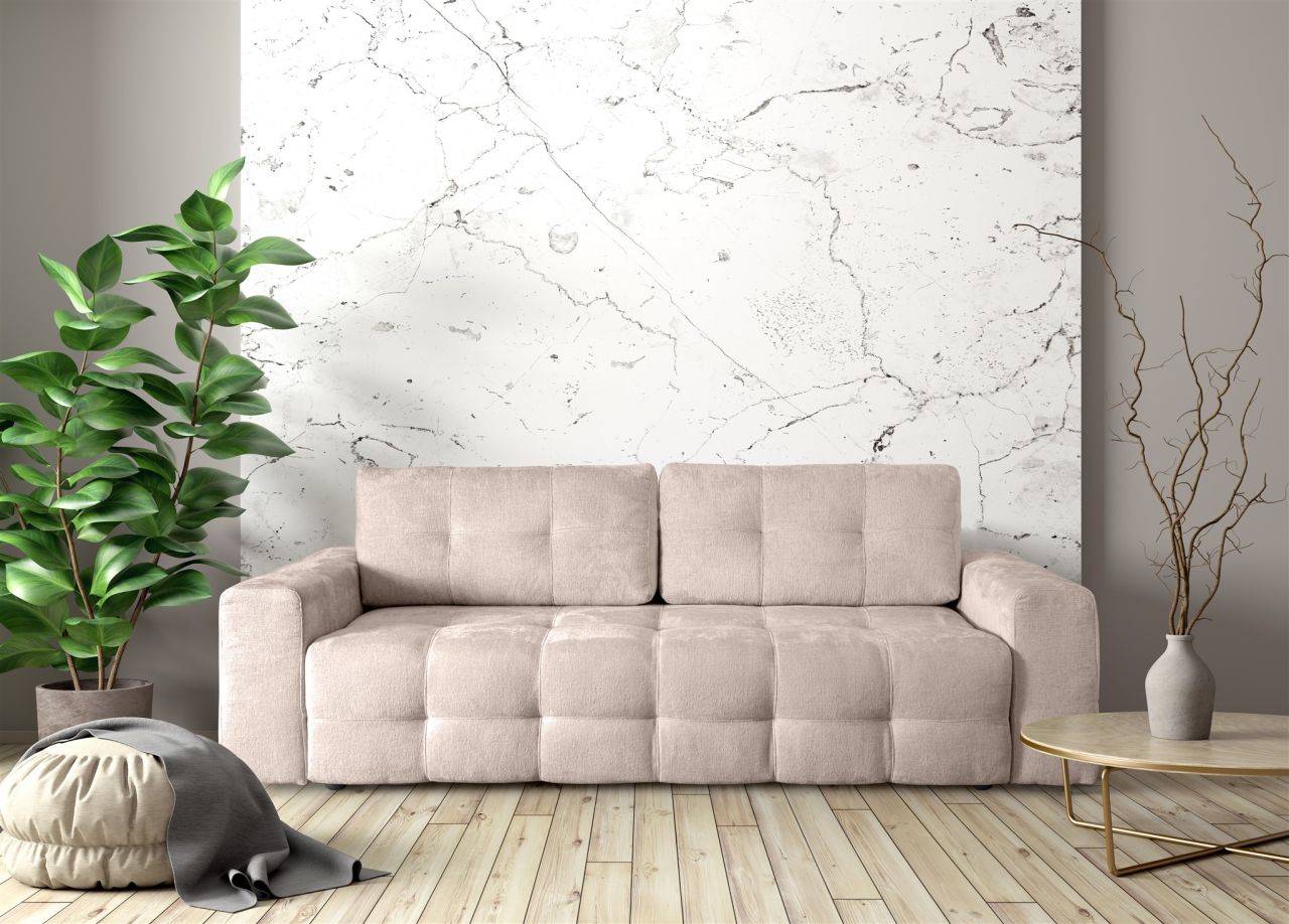 Schlafsofa ersofa Sofa 3-Sitzer ARIELLE in Stoff Perfect Harmony Altweiß