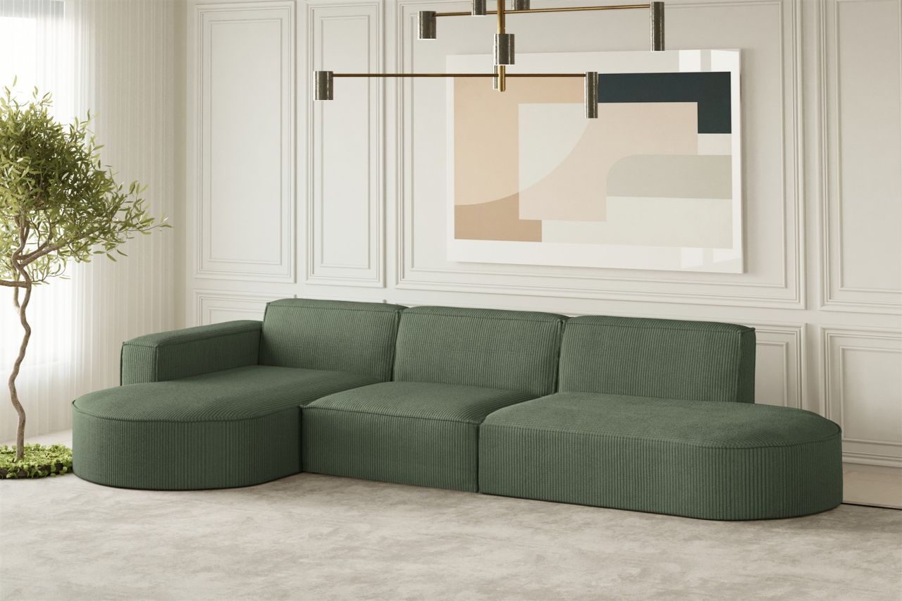 Ecksofa ersofa PALMA in Stoff Scala Forest Ottomane Links