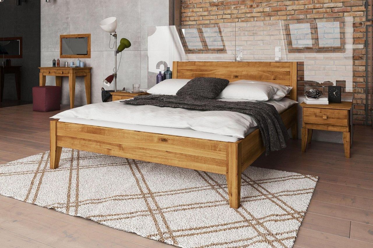 Schlafzimmerbett Bett Massivholzbett LENNES Nr.7 Buche 160x220 cm