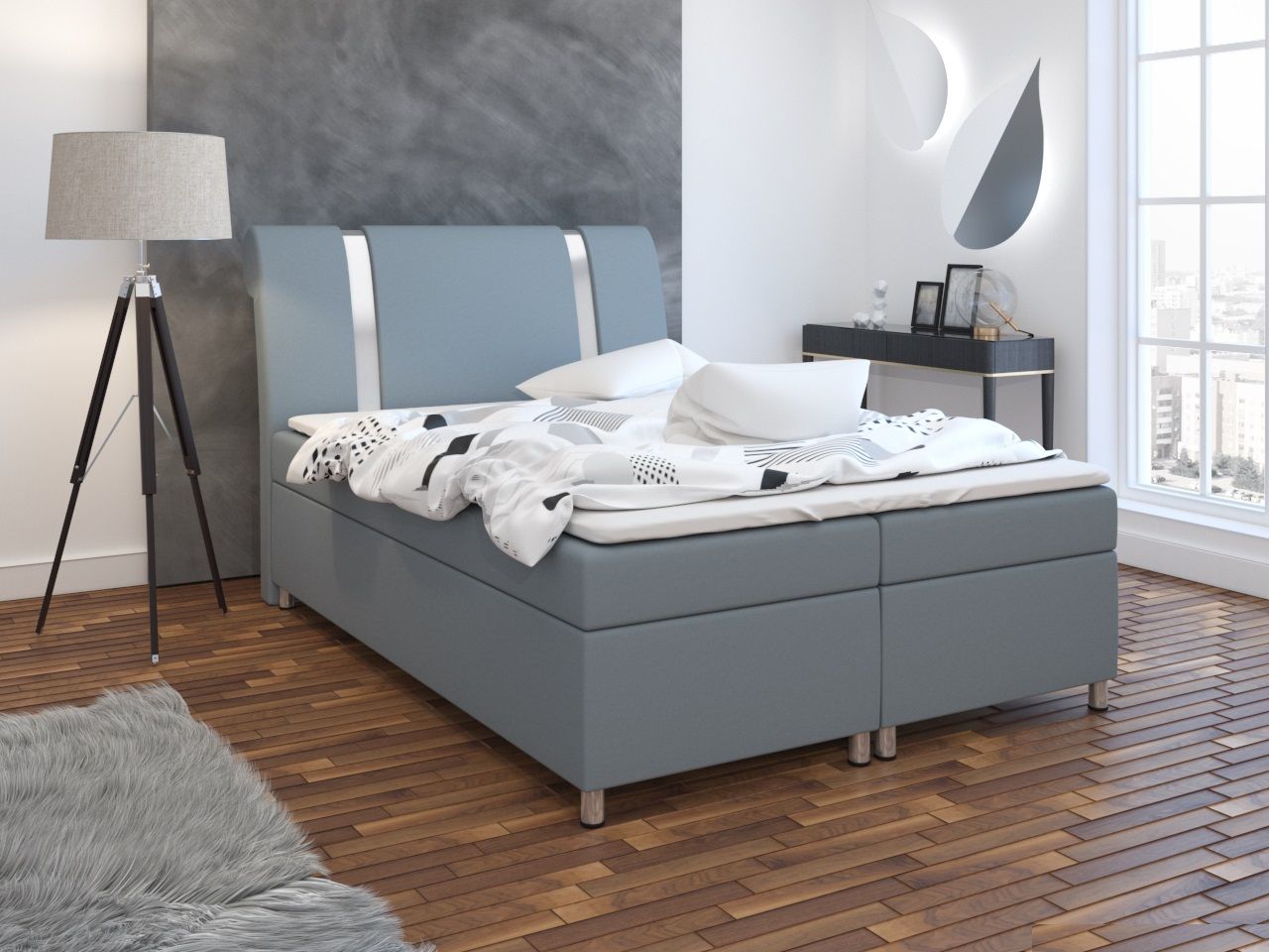 Boxspringbett Schlafzimmerbett TIAN 160x200cm inkl.Bettkasten