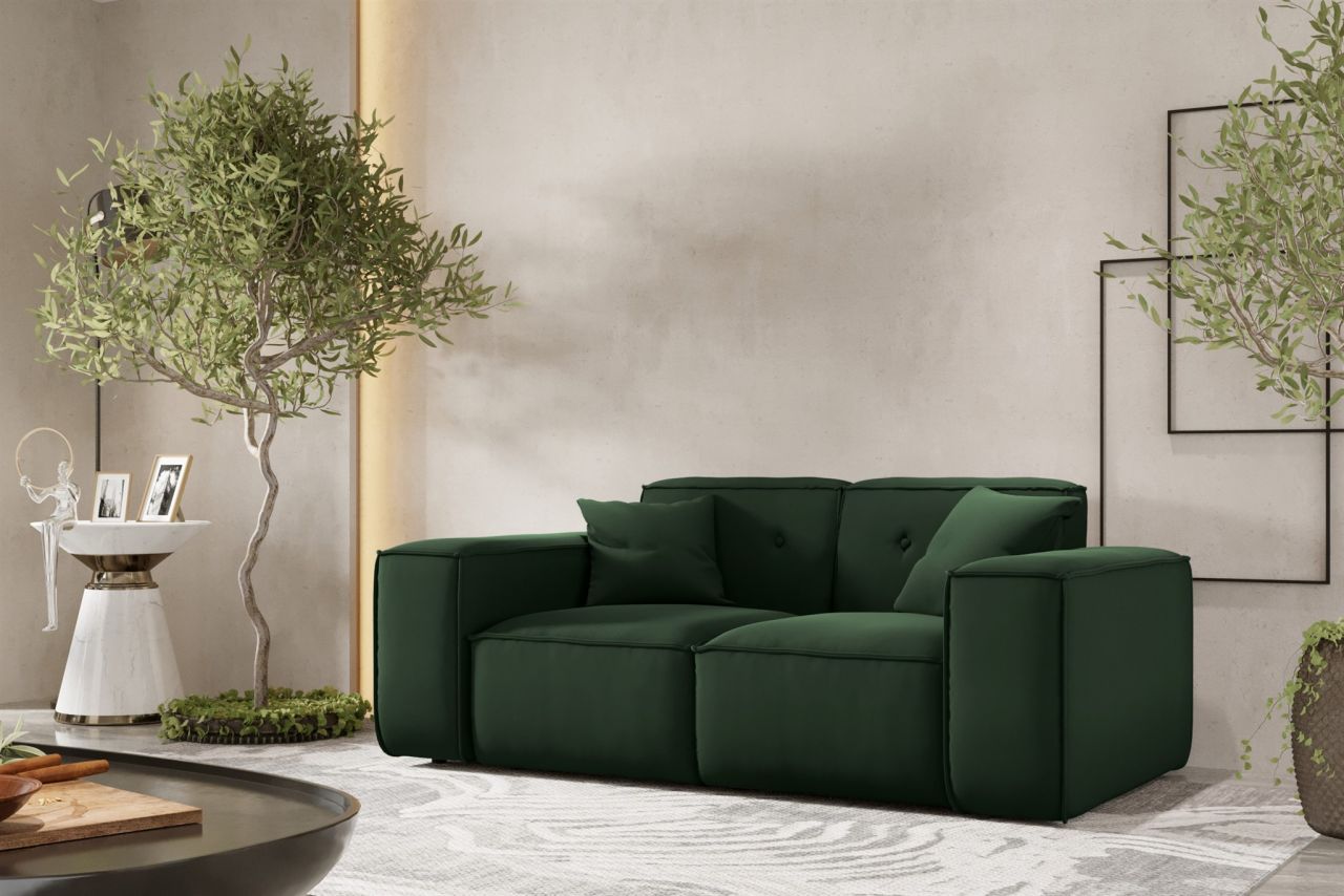 OUTLET Sofa ersofa CESINA 2-Sitzer in Stoff Opera Velvet Dunkelgrün