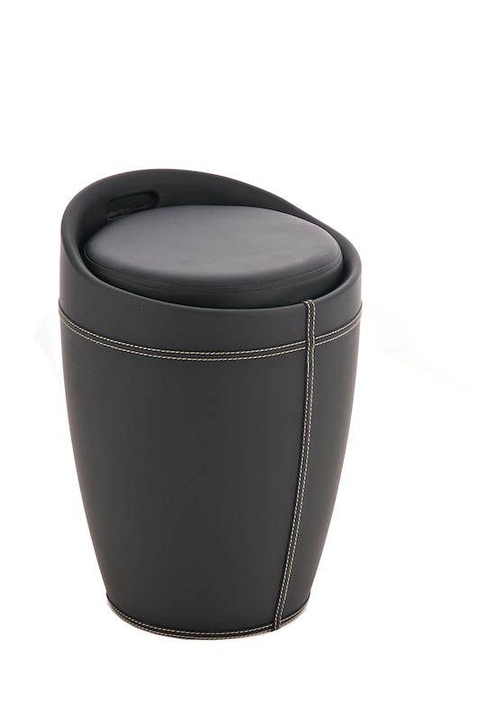 Sitzhocker - Amy - Hocker Sessel Kunstleder Schwarz 30x30 cm