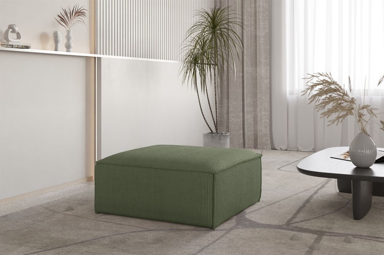 Polsterhocker erhocker CELES PREMIUM 105x105 cm in Stoff Scala Forest