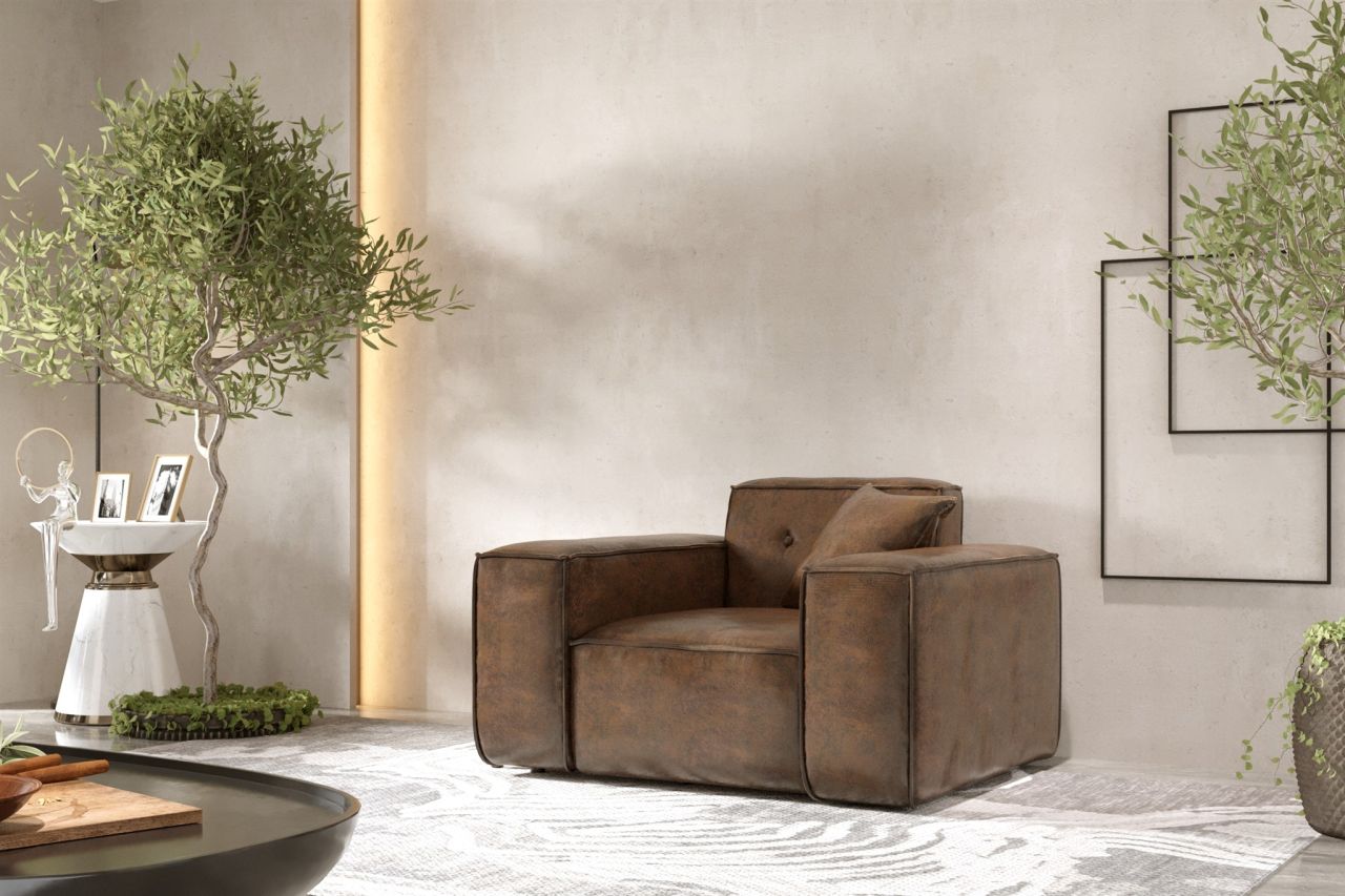 Sessel ersessel CESINA in Stoff Gobi (Vintage Look) Braun