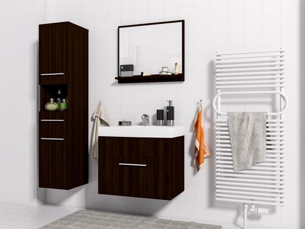 Badmöbel Set 4-Tlg Wenge matt LUCY inkl.Waschtisch