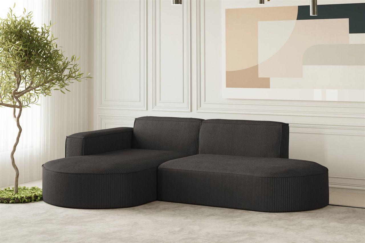 Ecksofa ersofa PALMA XS in Stoff Scala Anthrazit Ottomane Links